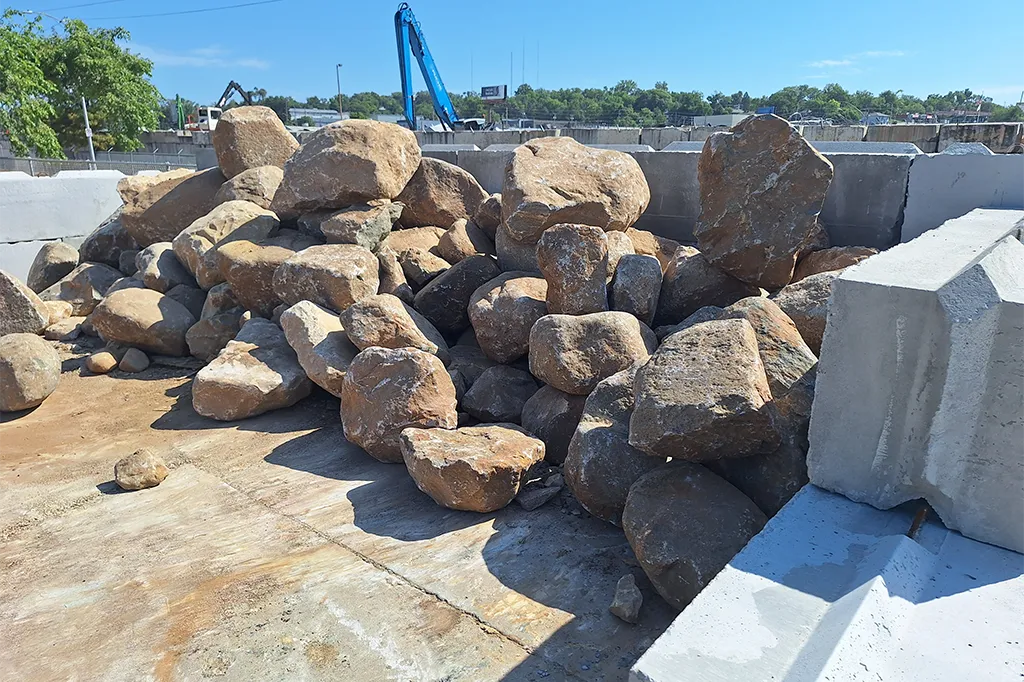 unwashed Glacier Granite Boulders sold at Maple 85